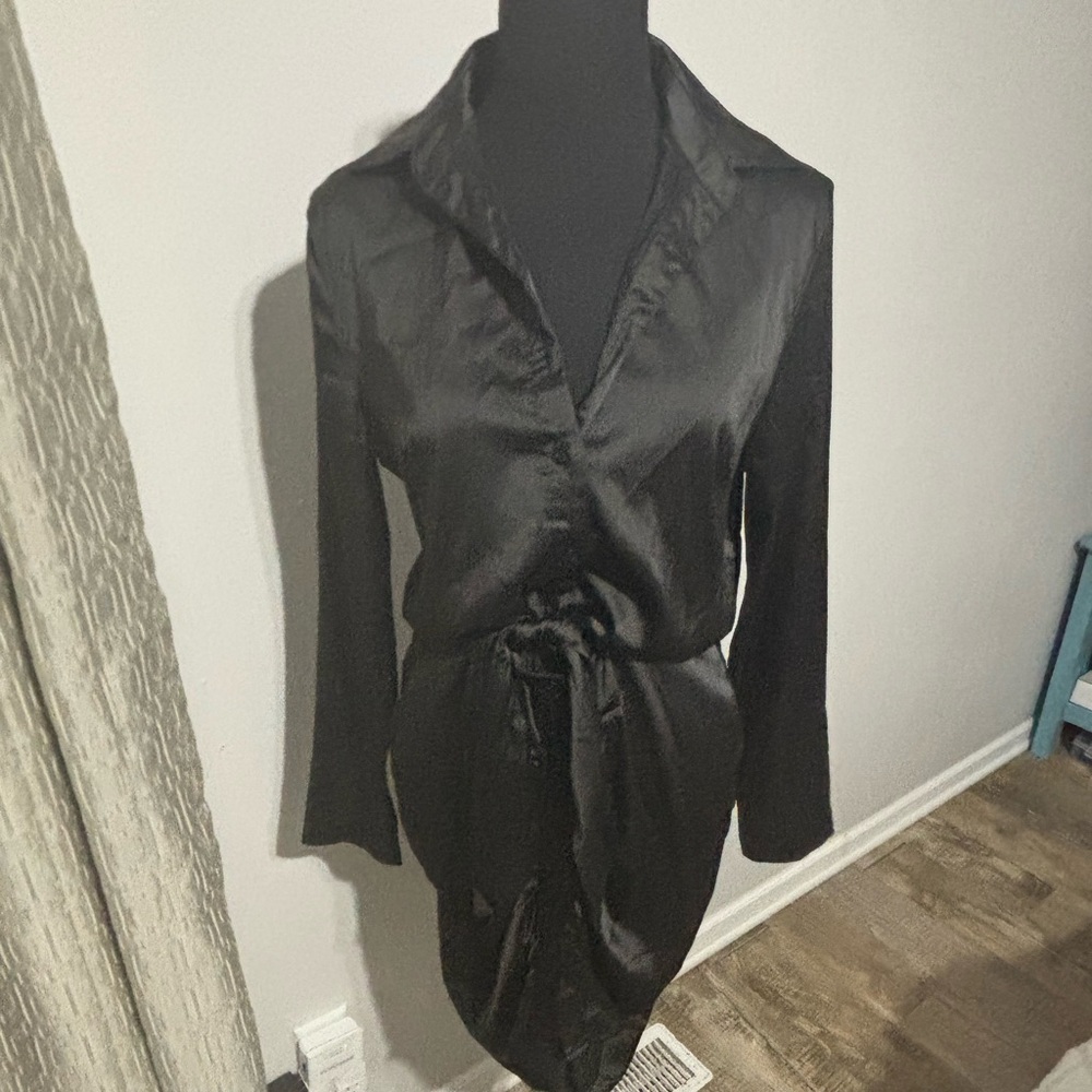 Chicme Black Satin Dress Apparel